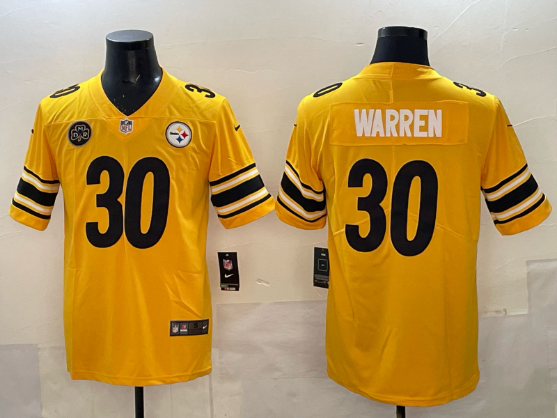 Men Pittsburgh Steelers #30 Warren yellow Nike NFL Jersey 004->pittsburgh steelers->NFL Jersey